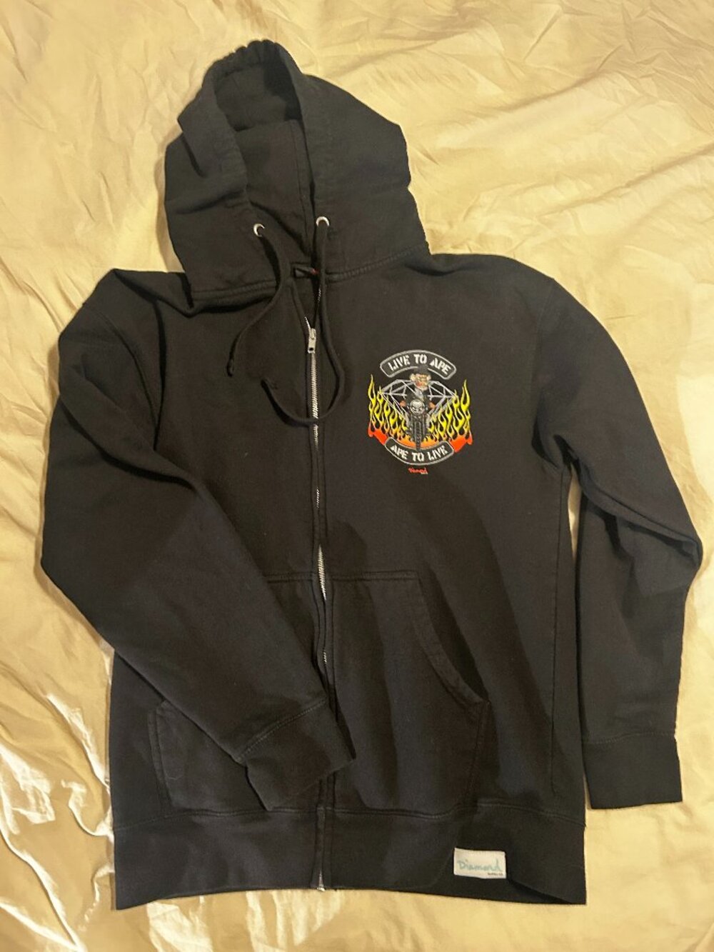 Diamond Supply "Ape to Live, Live to Ape' Harley Hoodie - Rare Piece